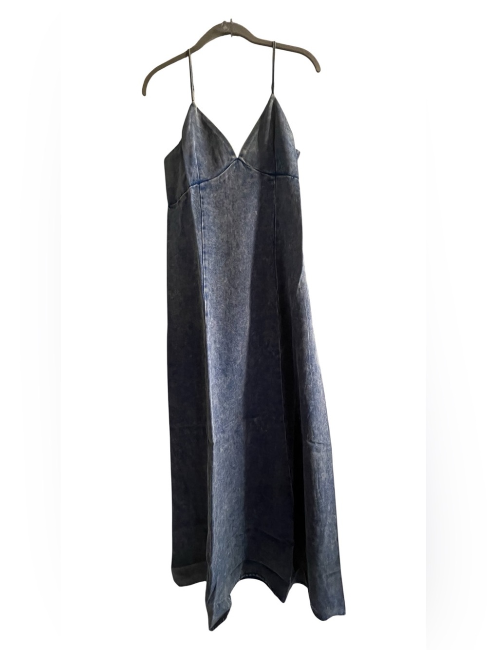 Zenana Tencel Maxi Dress Denim Acid Wash Color NIB Small MSRP $92